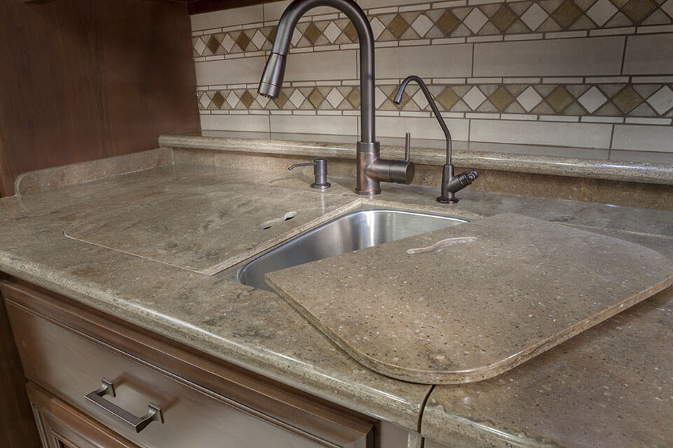 Aspire Solid-Surface Countertop with Stainless Steel Sink