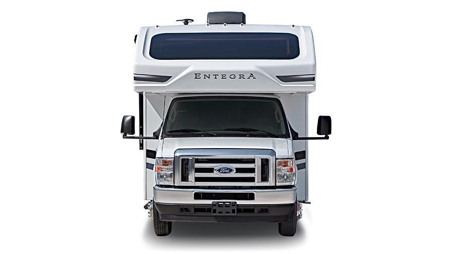 Odyssey SE Front Exterior | The Odyssey SE features an automotive-bonded panoramic window with a power shade in the one-piece seamless front cap.
