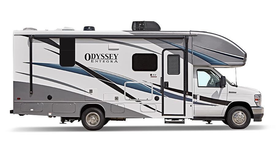 Odyssey Exterior Profile | The Odyssey is built on the Ford® E-450 chassis and is equipped with E-Z Drive®, which includes a computer-balanced driveshaft, standard front and rear stabilizer bars, Hellwig® helper springs and rubber isolation body mounts.