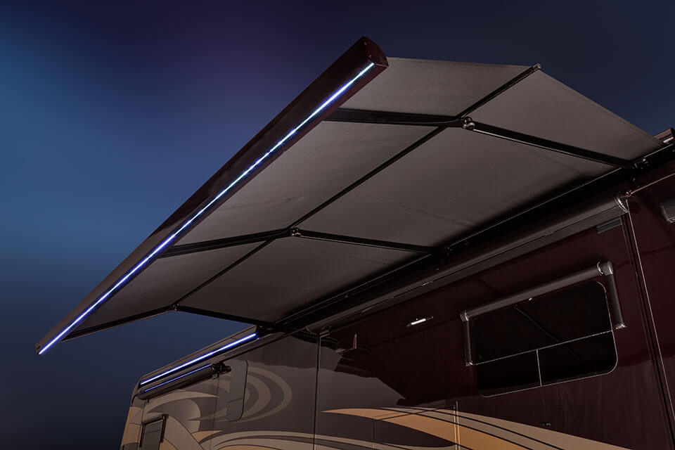 Anthem Roof-Integrated, 2-Stage Powered Awning with LED Lights