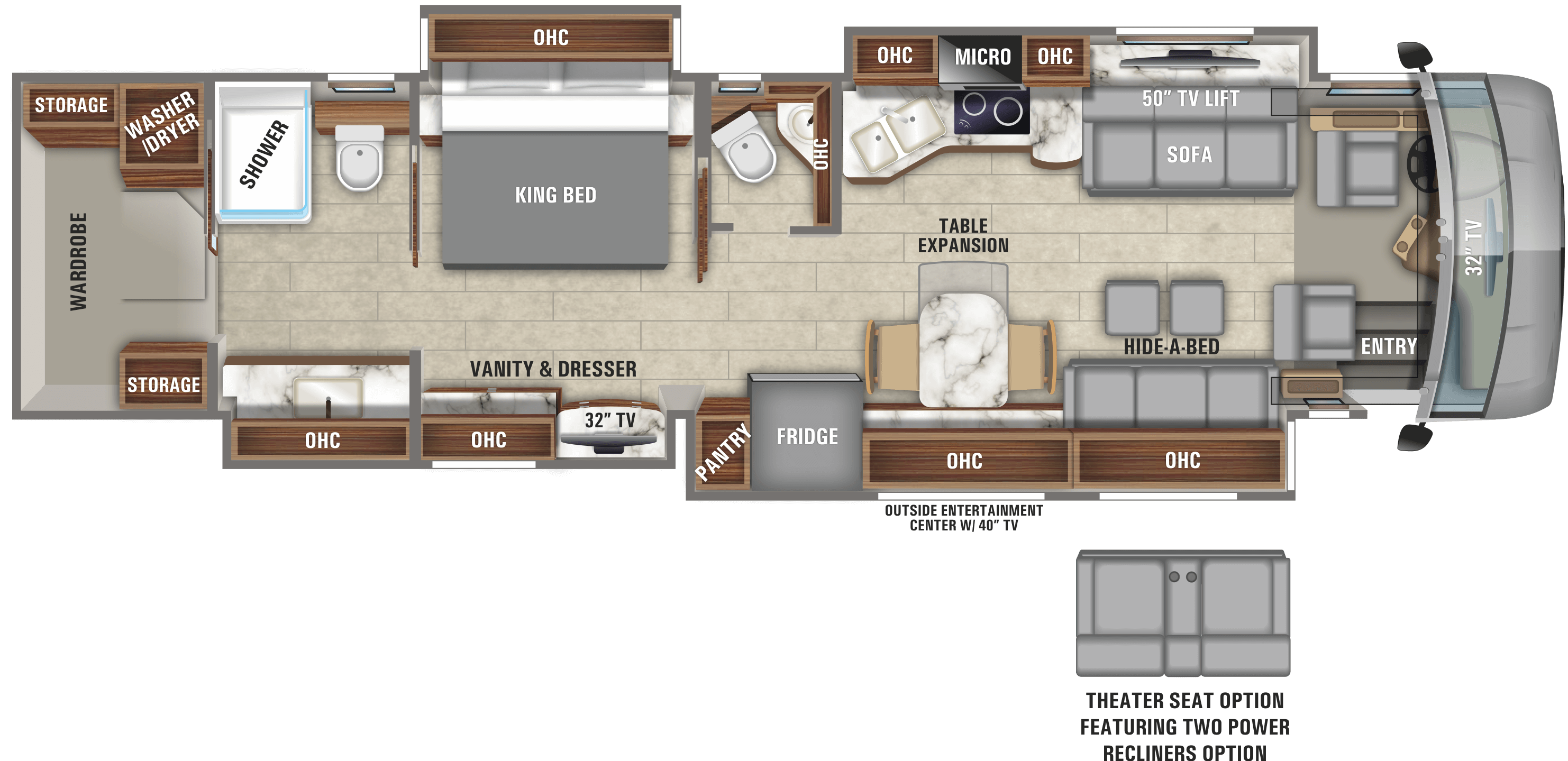 45 ft rv floor plans